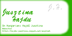 jusztina hajdu business card