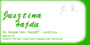 jusztina hajdu business card